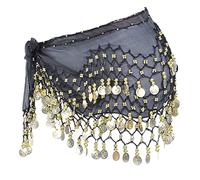 Cintura Danza Ventre, Sciarpa Danza Ventre, Cintura Danza Indiana, Ballo di Pancia del Ventre Vestito,Sciarpa Chiffon Foulard Belly Dance Hip Scarfs Costume Gonna,Spettacoli di Compleanno(Nero)
