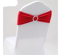 Cintura della Sedia, Telai for sedie, 100 Pezzi Fasce for Fasce for sedie in Spandex da Sposa Fasce for sedie Elasticizzate con Fibbia Rotonda for la Decorazione di Banchetti(Red)