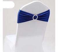 Cintura della Sedia, Telai for sedie, 100 Pezzi Fasce for Fasce for sedie in Spandex da Sposa Fasce for sedie Elasticizzate con Fibbia Rotonda for la Decorazione di Banchetti(Blu)
