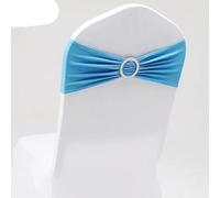 Cintura della Sedia, Telai for sedie, 100 Pezzi Fasce for Fasce for sedie in Spandex da Sposa Fasce for sedie Elasticizzate con Fibbia Rotonda for la Decorazione di Banchetti(Sky Blue)