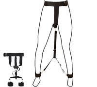 Cintura di castità con dildo + manette caviglie regolabili - set bondage SM per donna, ankle cuffs strap-on per giochi fetish e esperienze BDSM intense