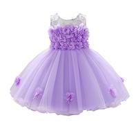 Cintura di compleanno Pageant fiori baby shower abito da sposa principessa vestiti e gonna, Lilla, 0-6 Mesi