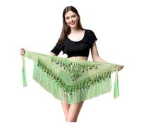 Cintura di Danza del Ventre Donne Belt Bellydance Scarf Sciarpa anca Belly Dance Accessori per la danza paillettes Paillettes Triangle Triangle Wrap Costume Cintura Scialle Chiffon Fringe Sciarpa 259