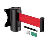 Cintura di delimitazione code, Barriera esterna espandibile - Candelieri retrattili for il controllo della folla con cintura di sicurezza montata a parete Uso interno/esterno(Rouge)