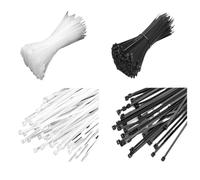 cintura di plastica, Fascette fermacavi in nylon autobloccanti, larghezza 5,5 mm, dimensioni 8x300-400 mm, confezione da 250, colore: nero e bianco(8x300 White 250pcs)