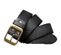 Cintura di Rame Dell'inarcamento di Pin di Pin Del Cuoio Genuino 100% Dell'annata, Nero , 110