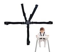 Cintura di sicurezza a 5 punti, cinture di sicurezza di ricambio per passeggino, seggiolone, cinghie di sicurezza regolabili per seggiolone, passeggino e seggiolone (nero)