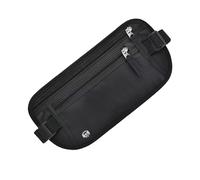 Cintura di sicurezza da viaggio ultra sottile, con blocco RFID, tasca nascosta per passaporto con design senza senso, protezione anti-borseggiatore per contanti e documenti, colore nero