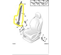 CINTURA DI SICUREZZA NERA ANTERIORE LATO PASSEGGERO CITROEN C4 PICASSO 8976L7
