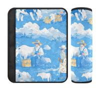 Cintura di sicurezza per auto, motivo cowboy, 2 pezzi, colore blu cielo, per fermare la cintura di sicurezza del collo, copertura per cintura di sicurezza per aerei e furgoni per la maggior parte