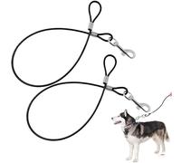 Cintura di sicurezza per cani 2 pezzi estensibile nera 66 cm regolabile resistente per auto passeggiata adatta a tutte le razze