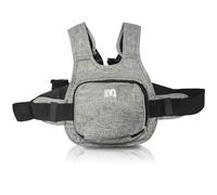 Cintura di sicurezza per motocicli, paraschiena per bambini con borsa cintura regolabile pettorina di sicurezza strisce riflettenti seggiolino per bambini tra 10 anni (grigio)