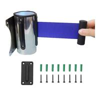 Cintura di sicurezza retrattile, Barriera di sicurezza fissa for il controllo della folla con cintura retrattile blu estraibile, separatori linea da 2/3/5 m(5M/16.4FT)
