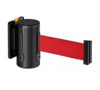 Cintura di sicurezza retrattile per code, Barriera - Montaggio fisso - Pannello posteriore rimovibile - Con cinghia rossa in nylon da 2M/3M/5M e riduttore di buffer incorporato(A,2M/6.5FT)