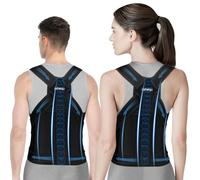 Cintura di supporto per schiena dritta, correzione posturale da donna: cinghia di correzione per la postura da uomo - regolabile Back Support Corrector - Cintura posteriore per spalla collo - Nero S