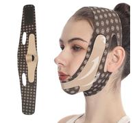 Cintura di trazione del riduttore a doppia menton | Cintura del viso dimagrante a V-lines, fascia di sollevamento del viso, correzione del contorno del viso, migliora l'elasticità della pelle, effetto
