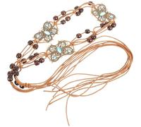Cintura Donna Intrecciata in Corda Cerata, Catena da Vita Boho | Lega e Corda Cerata, Decorata Perline e Intrecci, Non Facile da Rompere, per Viaggio