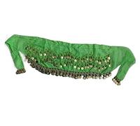 Cintura Donna per Danza del Ventre, Hip Sciarpa Belly Dance Tone Coins in vita Catena avvolgente Lady Donne Dance Wear Wear Sciarpa dell'anca Accessori 3 Row Belt Gonna con Gold BellyDance(Green)