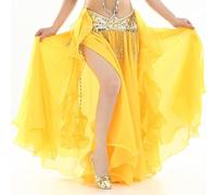 Cintura Donna per Danza del Ventre, Hip Sciarpa Belly Dancing Abbigliamento Lungo Maxi Gonne Lady Dance Belly Dance Gonne Donne Belly Dance Skirt Professione(Yellow)