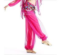 Cintura Donna per Danza del Ventre, Hip Sciarpa Pantaloni Danza del Ventre Wanita Celana Harem Tari Perut Sifon Payet Hoki Longgar Kesalahan Besar Celana Intensit 12 Colore(Rose)