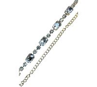 Cintura donna strass vita alta elegante catena da cinta gioiello metallo argento