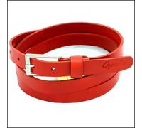 Cintura Donna vera Pelle Rossa Cinta in Cuoio Sottile di 2 cm da Ragazza Casual