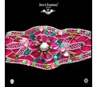 cintura donna vita alta ecopelle ricamata macrame strass cristalli perle fiore