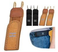 Cintura elastica da uomo, con gancio in metallo, cintura laterale senza fibbia, larghezza 3,5 cm, per jeans e pantaloni da lavoro, facile da usare, Arancione, Taglia unica