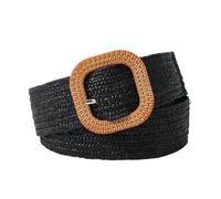 Cintura elastica intrecciata con fibbia quadrata regolabile e resistente. Cintura in tessuto elasticizzato intrecciato dalla vestibilità comoda per camicia elegante (Taglia unica)