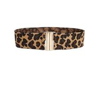 Cintura elastica larga con corsetto leopardato for donna, cintura elasticizzata di lusso per Abiti, Pantaloni e Cappotti(Leopard)