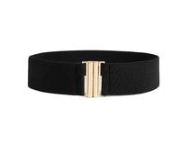 Cintura elastica larga con corsetto leopardato for donna, cintura elasticizzata di lusso per Abiti, Pantaloni e Cappotti(Black)
