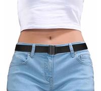 Cintura elastica regolabile nera per donne e uomini, cintura in vita elasticizzata per bambini e donne, cintura per jeans, cintura per abiti, n. 1 nera, vita 58,4 - 101,6 cm, 1-Nero., 23/40W
