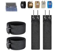 Cintura Elastica Tattica Con Gancio in Metallo, Cintura Senza Fibbia Cintura Invisibile Laterale Regolabile(Black-4PCS)