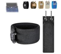 Cintura Elastica Tattica Con Gancio in Metallo, Cintura Senza Fibbia Cintura Invisibile Laterale Regolabile(Black-2PCS)