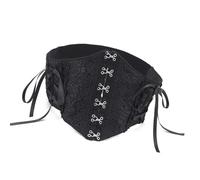 Cintura elastica traspirante in pizzo da allenamento corsetto cintura per le donne dimagrante cintura sottoseno cintura shaper corpo fascia fascia corsetto da donna retrò, Nero , Taglia unica
