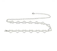 Cintura elegante con cuori in metallo strass da donna per abiti festa cerimonia