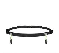 Cintura fissa da corsa e jogging con tessuto riflettente impermeabile, vestibilità elastica regolabile, design leggero e passanti per trasportare nutrizione durante gli sport di resistenza, Come da