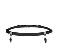 Cintura fissa da corsa e jogging con tessuto riflettente impermeabile, vestibilità elastica regolabile, design leggero e passanti per trasportare nutrizione durante gli sport di resistenza, Come da