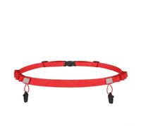 Cintura fissa da corsa e jogging con tessuto riflettente impermeabile, vestibilità elastica regolabile, design leggero e passanti per trasportare nutrizione durante gli sport di resistenza, Come da