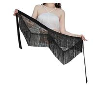 Cintura for Danza del Ventre, Cintura con Nappa, Cintura for spettacoli teatrali, Abbigliamento for la Pratica, Catena for la Vita per Ragazze e Donne(Black)