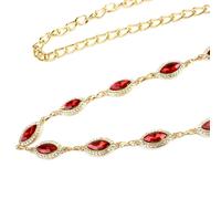 Cintura gioiello con strass per abiti eleganti da donna pietre luminose base oro