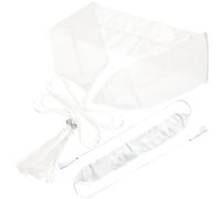 Cintura Hanfu Ricamata Vintage Larga Intrecciato Bianco | Obi Giapponese, Nappa Decorativa, per Kimono Cinese e Feste in Maschera