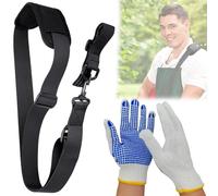 Cintura imbottita per decespugliatore - Indossare guanti blu antiscivolo per la protezione del lavoro, imbracatura regolabile per decespugliatore a benzina, cintura per decespugliatore da giardino