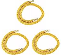 cintura in corda, Corda for montanti, corda intrecciata sospesa, for coda, commerciale gialla, linea di controllo della folla in scatola(3 Pack,2.5m/8.2ft)