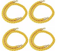 cintura in corda, Corda for montanti, corda intrecciata sospesa, for coda, commerciale gialla, linea di controllo della folla in scatola(4 Pack,3.5m/11.5ft)