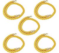 cintura in corda, Corda for montanti, corda intrecciata sospesa, for coda, commerciale gialla, linea di controllo della folla in scatola(5 Pack,4m/13ft)