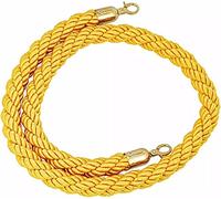 cintura in corda, Corda for montanti, corda intrecciata sospesa, for coda, commerciale gialla, linea di controllo della folla in scatola(1 Pack,5m/16.4ft)