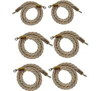 cintura in corda, Corda for montanti, corda sospesa, for colonne in lino intrecciato, for barriera stradale, morsetto dorato, 32 mm(6 Pack,3ft/90cm)
