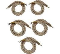 cintura in corda, Corda for montanti, corda sospesa, for colonne in lino intrecciato, for barriera stradale, morsetto dorato, 32 mm(5 Pack,7ft/210cm)