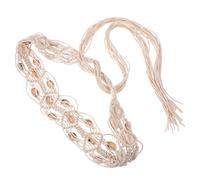 Cintura in corda intrecciata: cintura larga vintage da donna con conchiglie